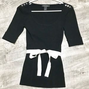 WHBM Black Short Sleeve Sweater